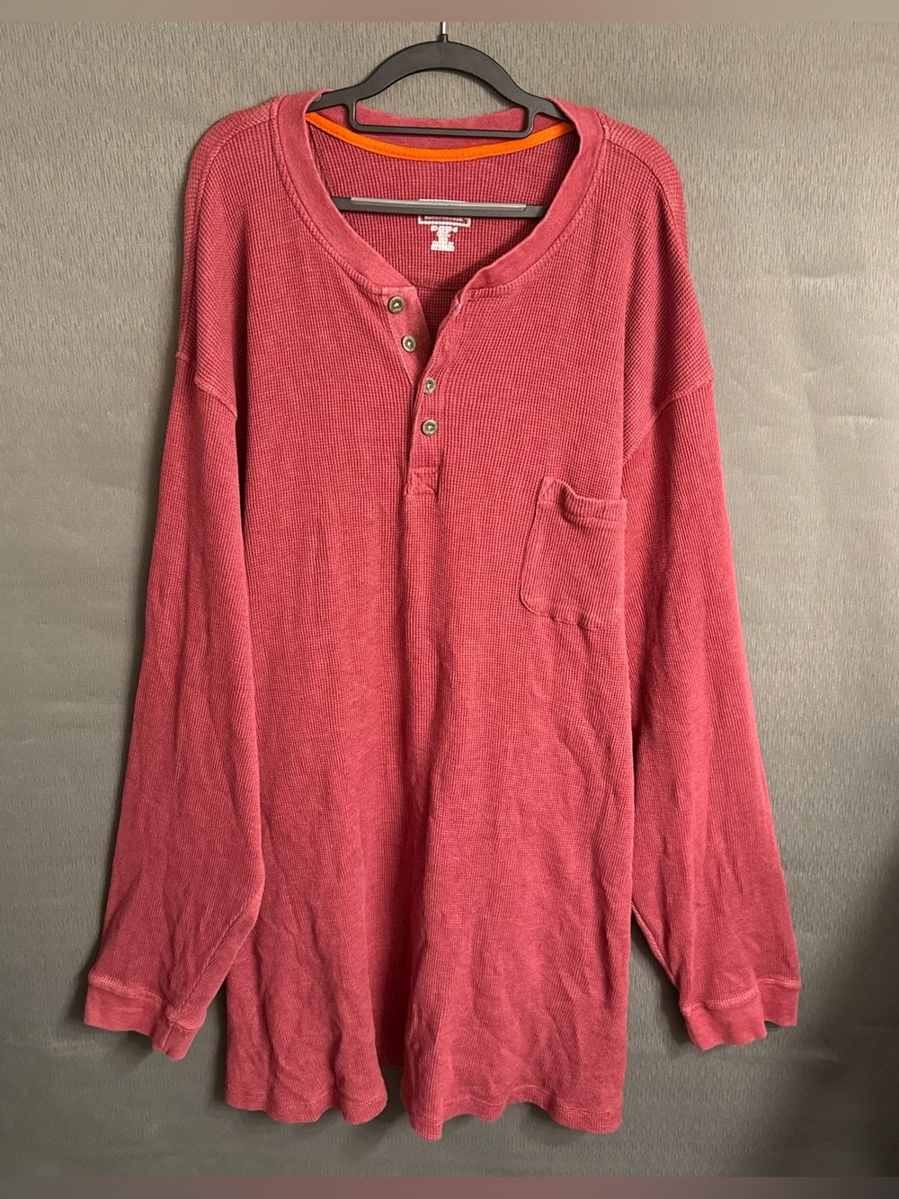 Boulder Creek Trading Co. Men's Big & Tall 8XL Maroon Red Waffle Thermal Top